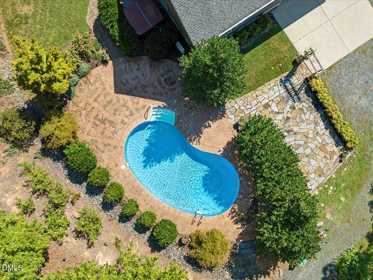 450 Ryan Road Pittsboro, NC 27312 - Photo 65 of 73 Aerial View of Pool and Landscaping