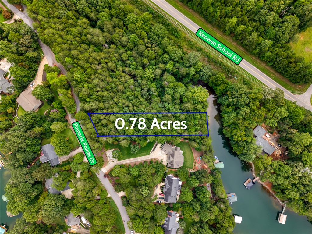 0 Pinnacle Pointe Drive Seneca, SC 29672 - Photo 2 of 7 This aerial view showcases a desirable lot with convenient road access and scenic water frontage.