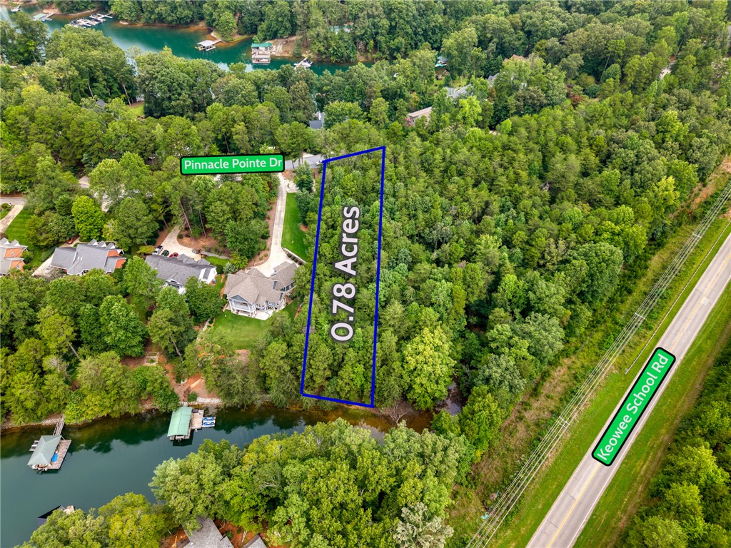 0 Pinnacle Pointe Drive Seneca, SC 29672 - Photo 4 of 7 This aerial view showcases a desirable lot with convenient road access and potential waterfront amenities.