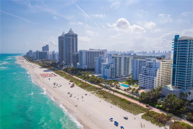 a view of a city with tall buildings