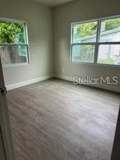 an empty room with a window