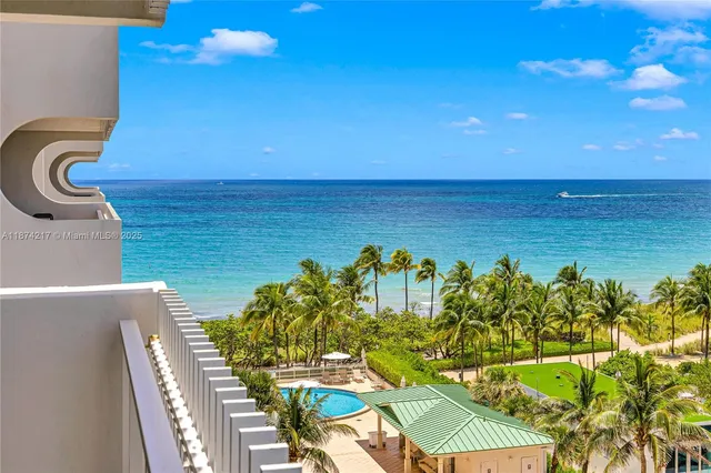 a view of an ocean from a balcony