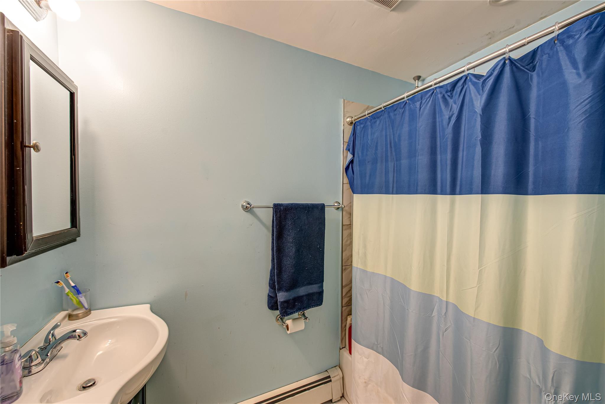 137 Wood Road Centereach, NY 11720 - Photo 7 of 16 a bathroom with a sink and a mirror