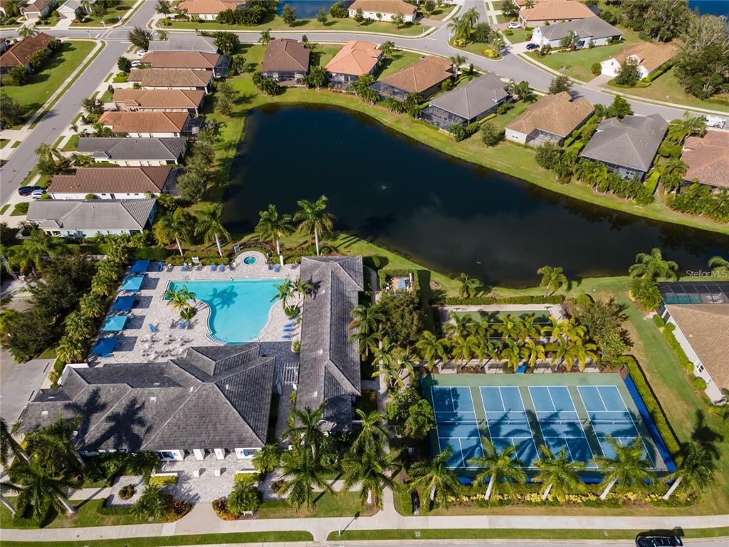 3325 Azurite Way Lakewood Ranch, FL 34211 - Photo 44 of 46 an aerial view of a swimming pool patio and outdoor seating