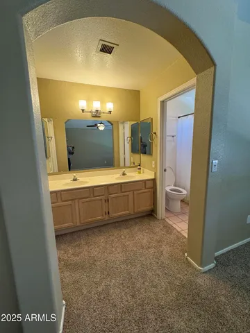 a bathroom with a sink a mirror and a bathtub