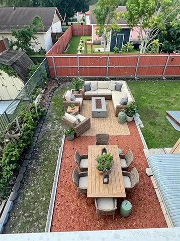 a backyard of a house with lots of green space