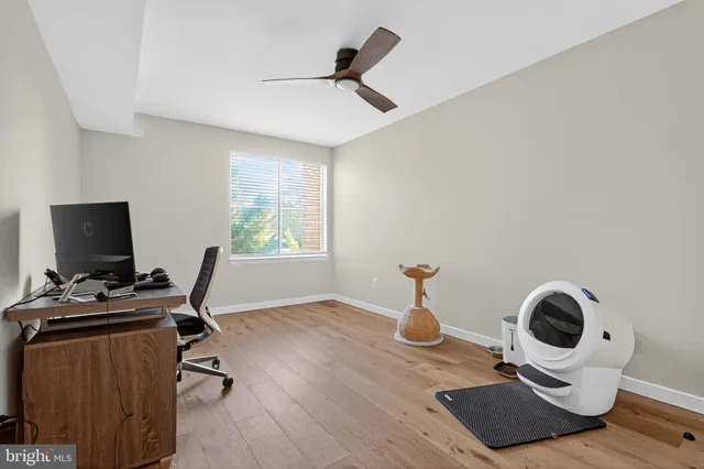 a view of workspace with a window