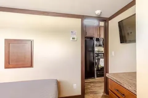 a view of kitchen living room