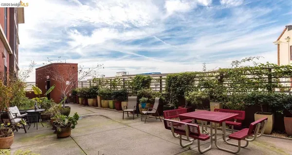a view of a terrace with sitting area