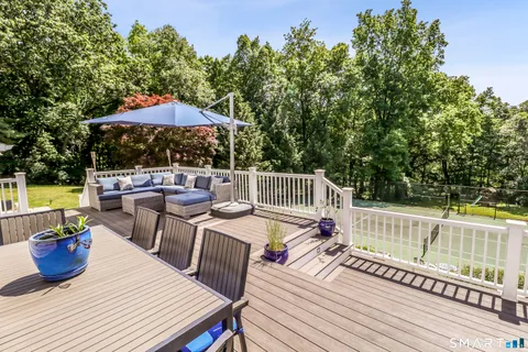a view of a terrace with furniture