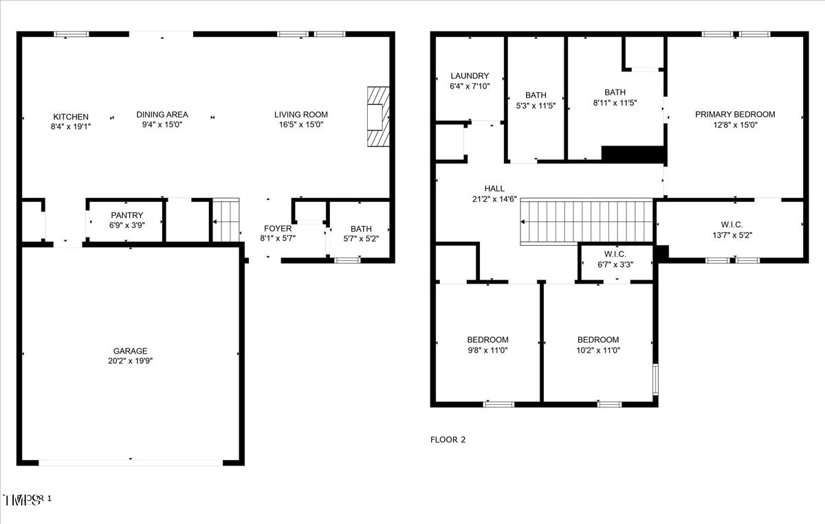 45 Iris Drive Youngsville, NC 27596 - Photo 33 of 35 a picture of a open kitchen with a white refrigerator