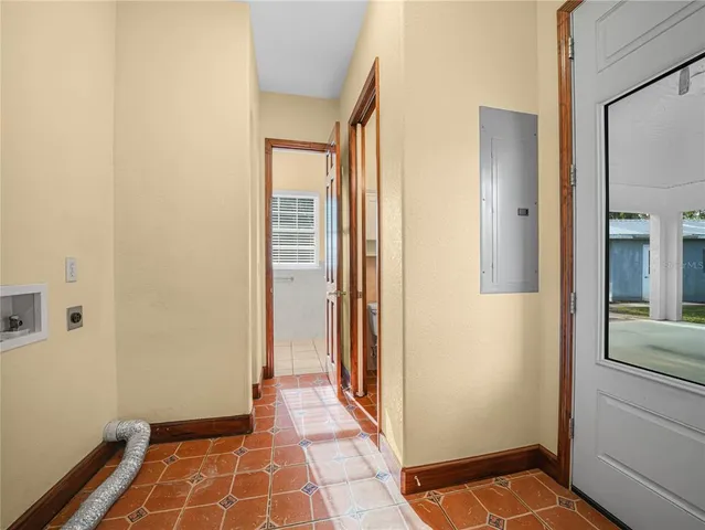 a view of a room with door