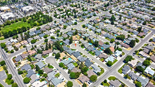 an aerial view of a house