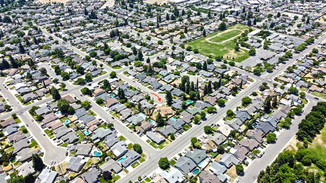 an aerial view of a city