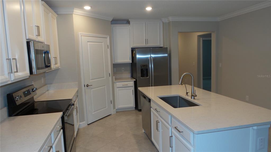 16715 Shell Bay Drive Land O Lakes, FL 34638 - Photo 3 of 19 a kitchen that has a sink a refrigerator and cabinets