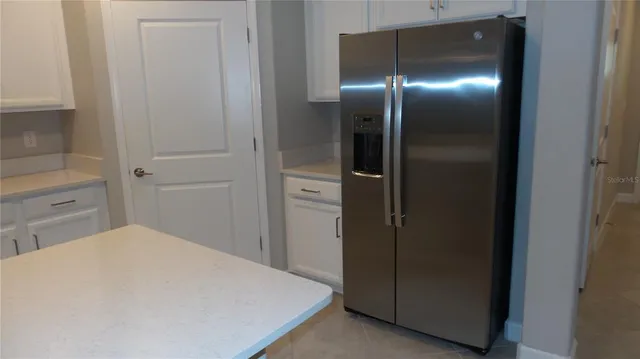 a bathroom with a mirror