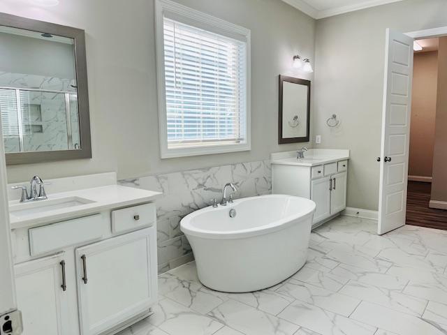 1717 Banks View Drive Raleigh, NC 27603 - Photo 20 of 33 a spacious bathroom with a double vanity sink mirror and bathtub