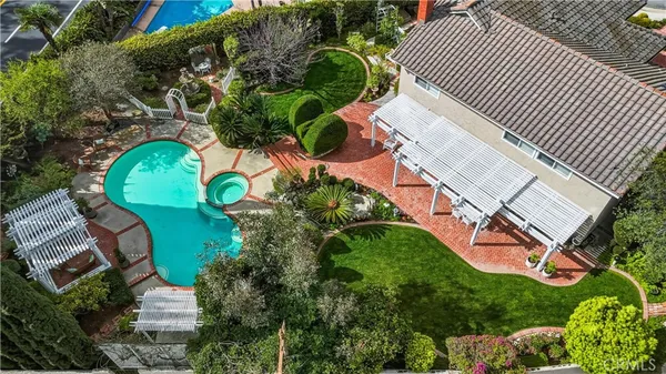 an aerial view of a house
