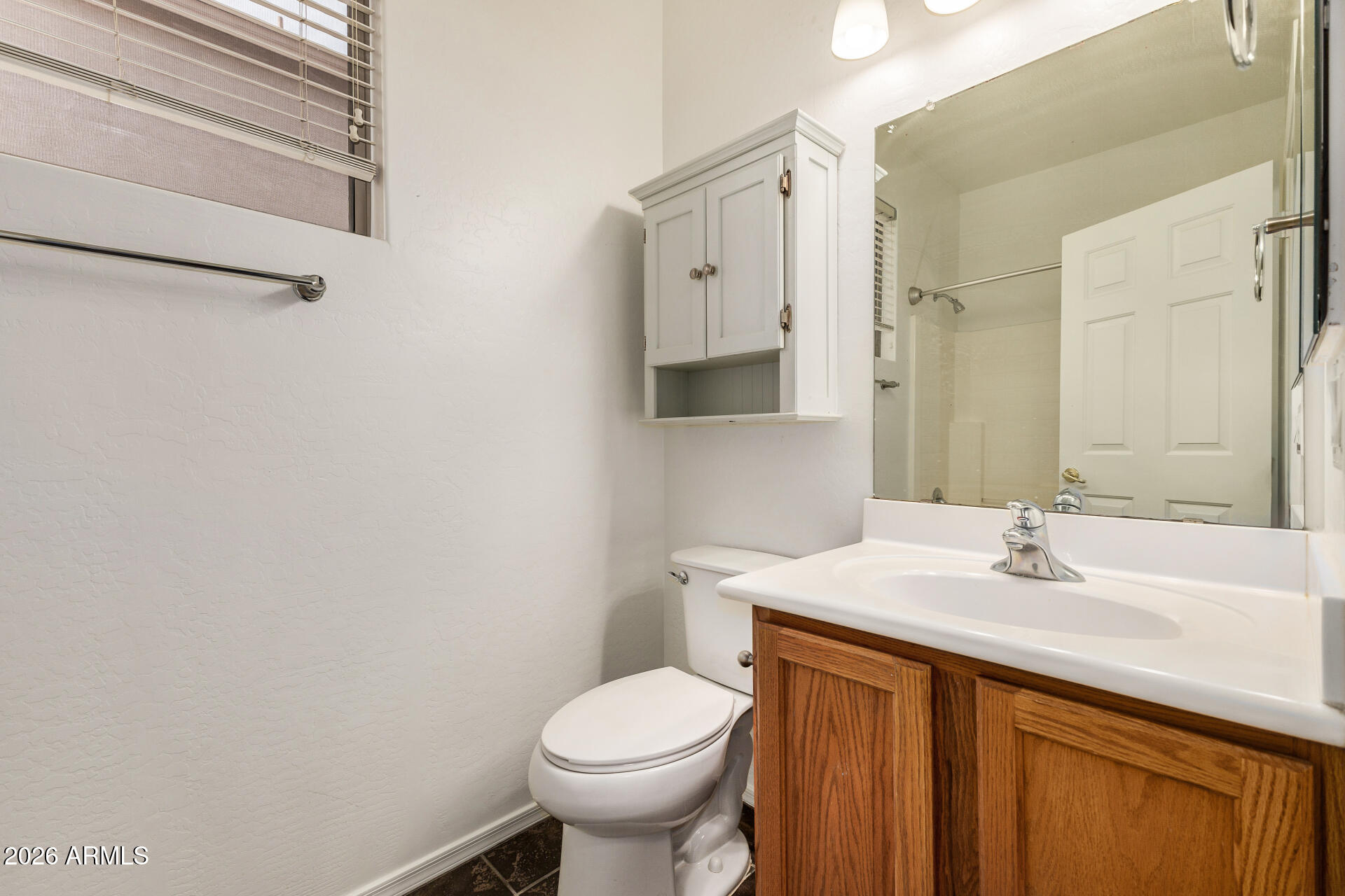 4314 East Megan Street Gilbert, AZ 85295 - Photo 29 of 31 a bathroom with a sink toilet and mirror
