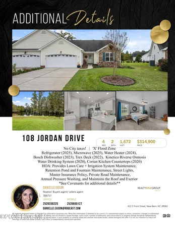 $309,000 | 108 Jordan Drive, New Bern, NC 28562
