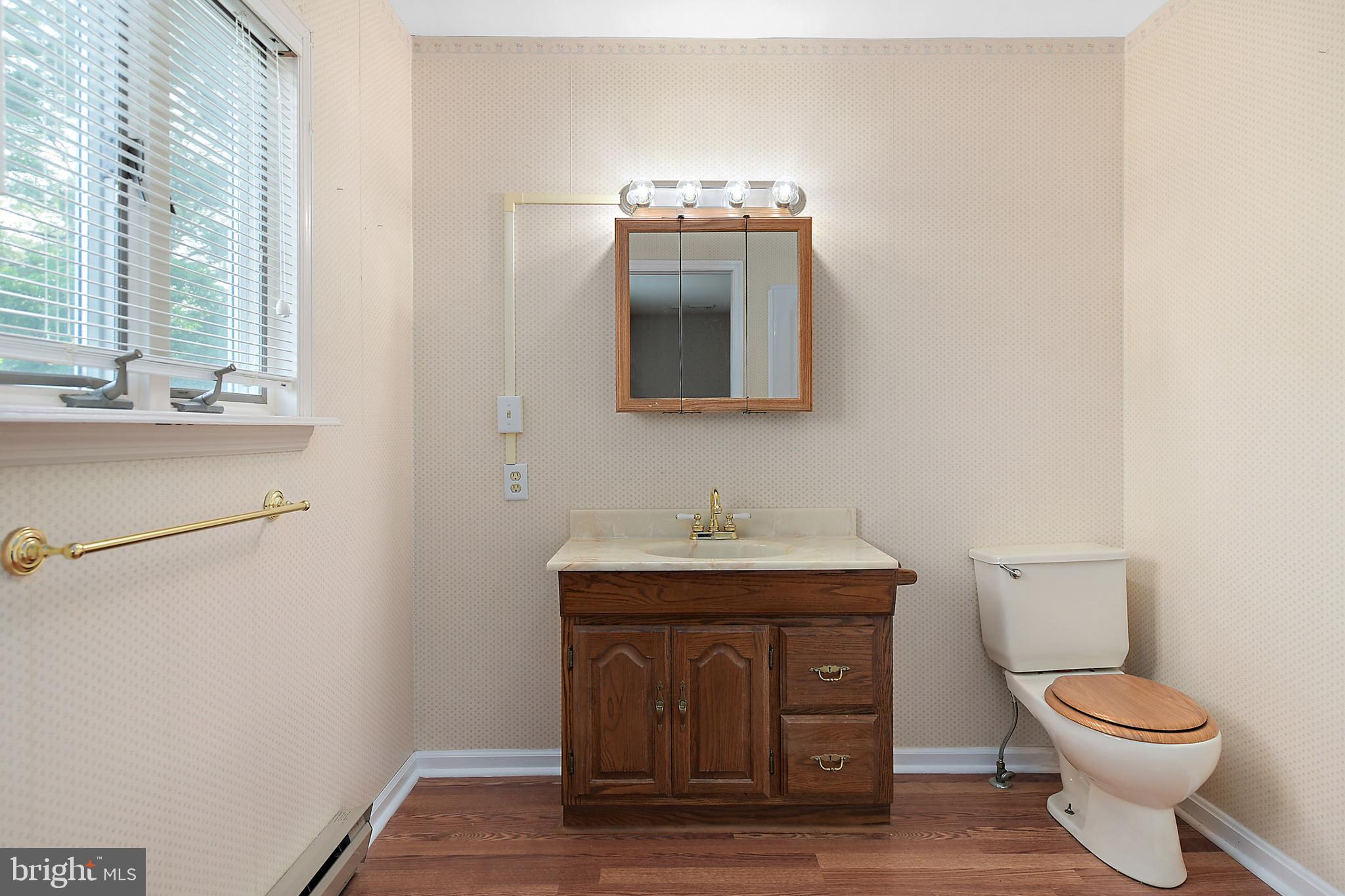10826 Brownstone Road Princess Anne, MD 21853 - Photo 31 of 68 a bathroom with a toilet a sink and mirror