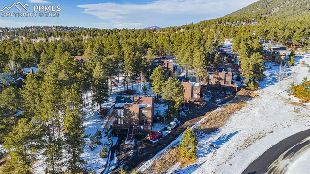 a view of a house with a mountain