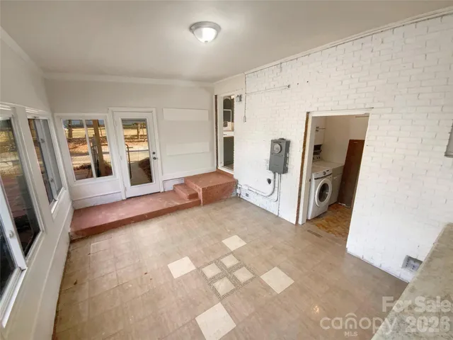 a view of a yard with trees