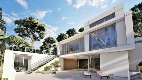 a view of a house with sitting area