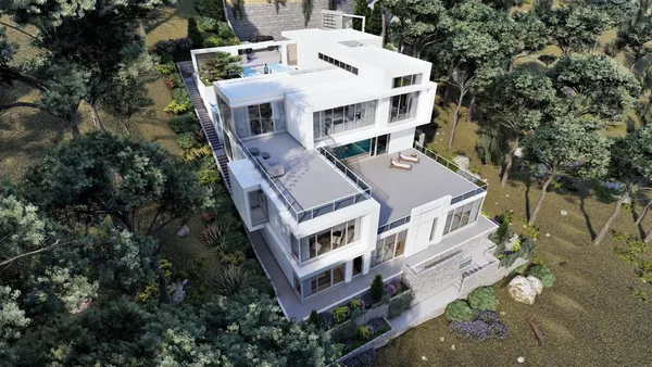 a view of a balcony with wooden floor and chair