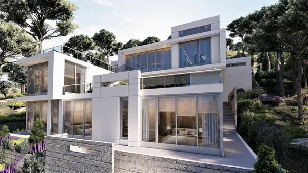 a view of a building with street view