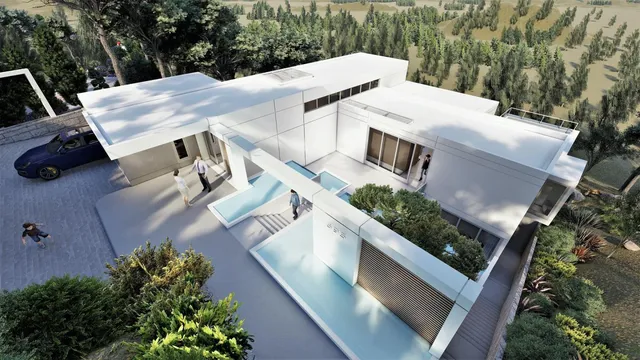 a view of a house with a tree