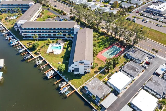 an aerial view of a house