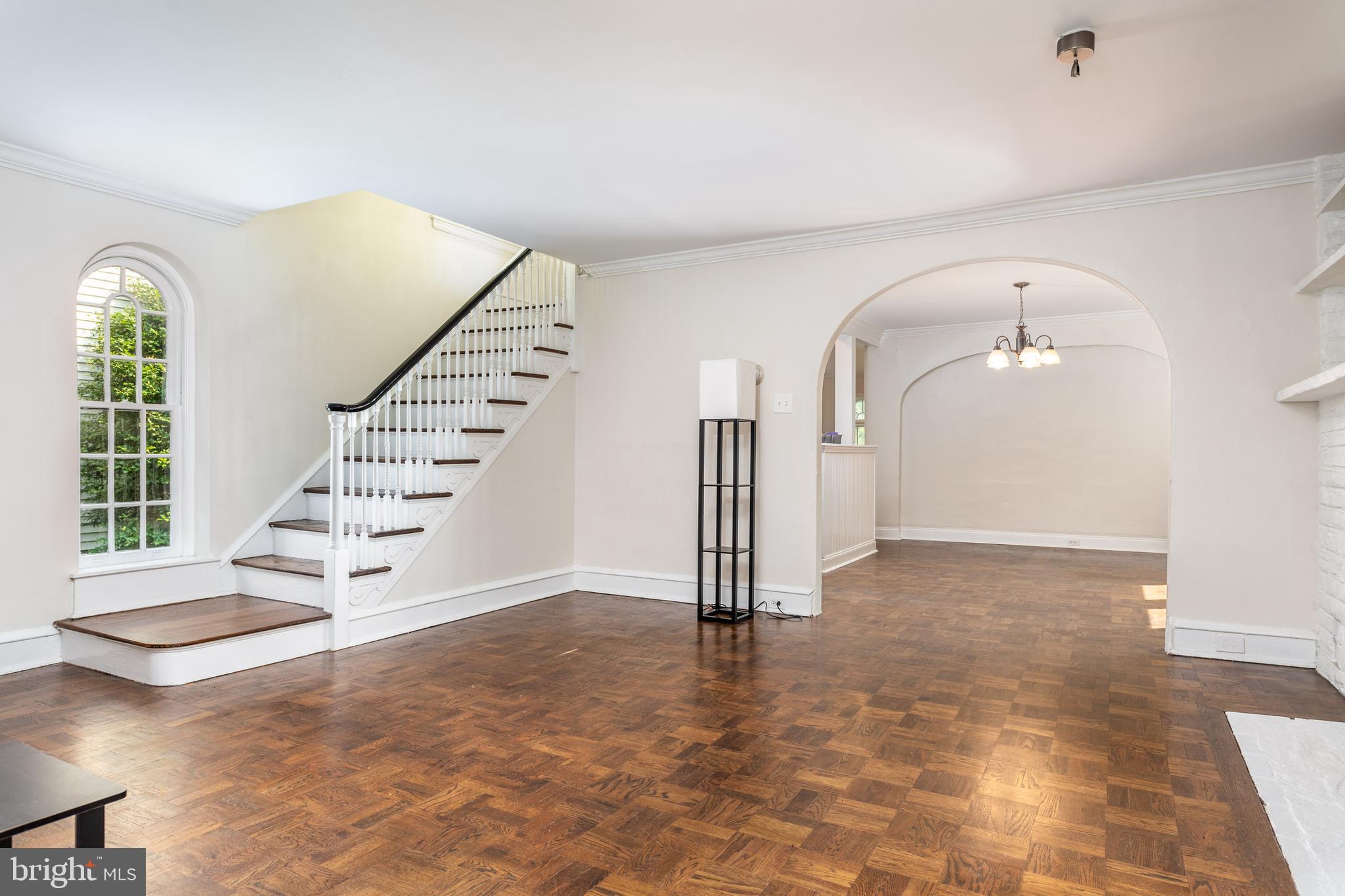 217 Rockglen Road Wynnewood, PA 19096 - Photo 7 of 17 Open Downstairs, Parquet Floors