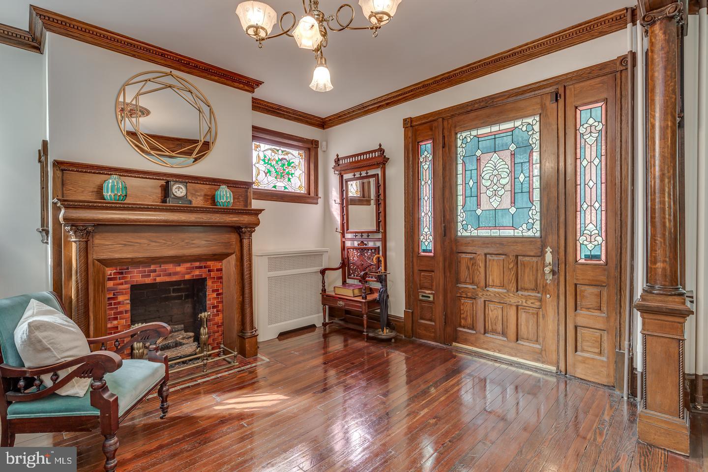 101 Warwick Road Haddonfield, NJ 08033 - Photo 8 of 55 Foyer with fireplace