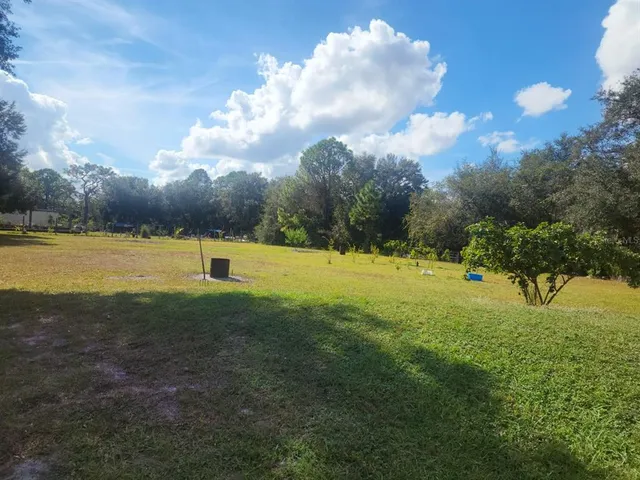 a view of outdoor space with playground and green space