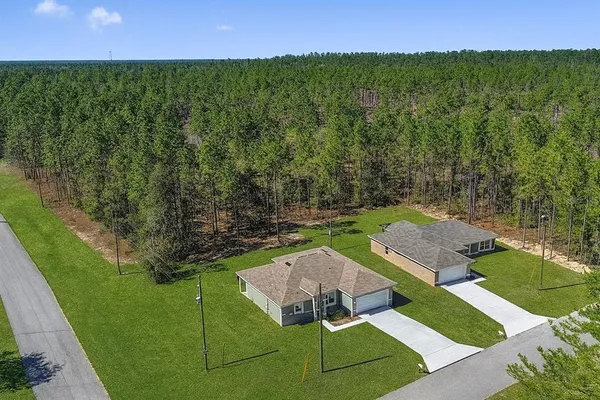 an aerial view of a house