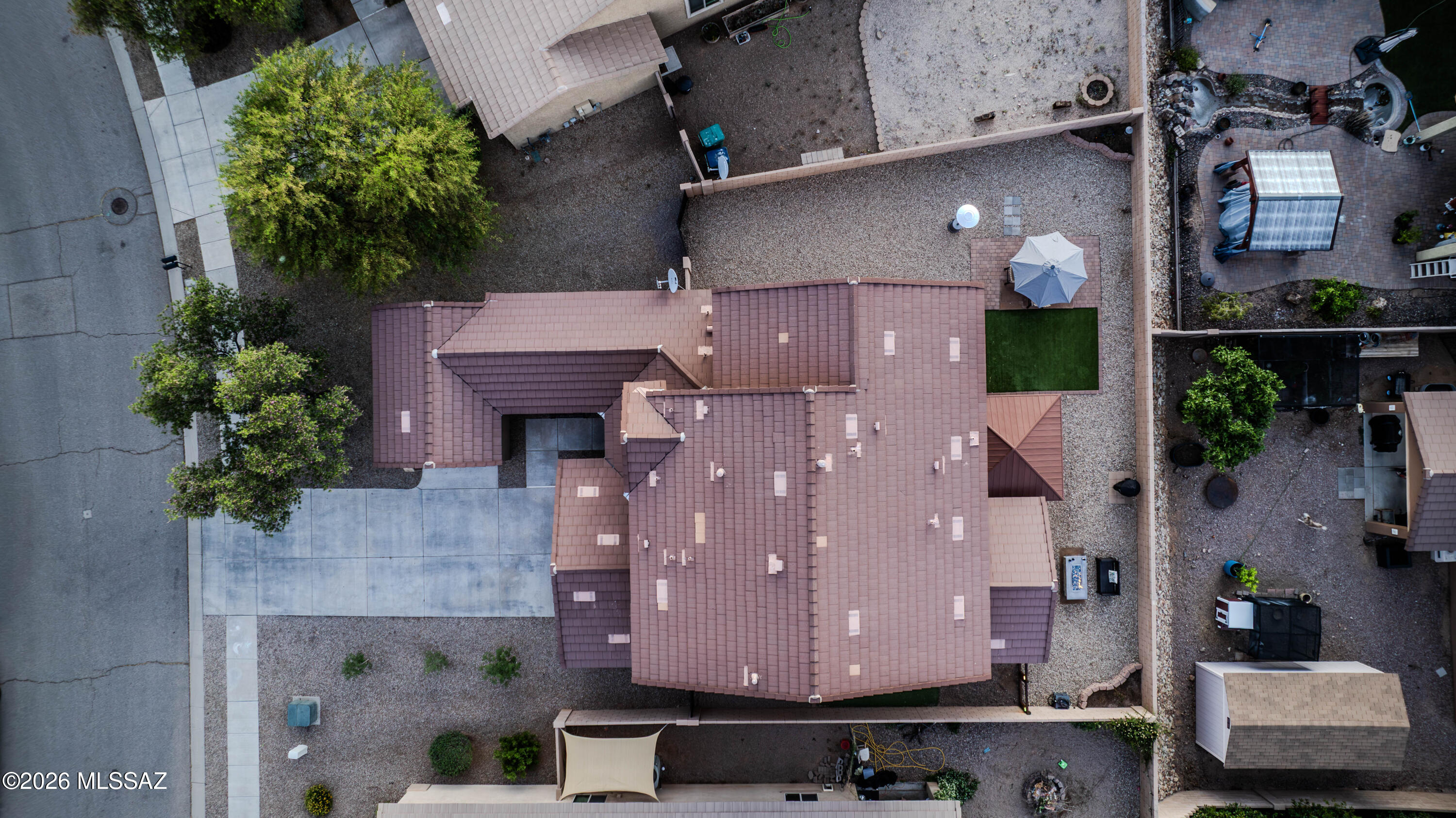 211 East Refuge Loop Vail, AZ 85641 - Photo 41 of 48 an aerial view of a house with a yard and a fountain