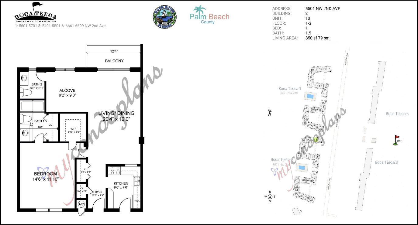 5501 Northwest 2nd Avenue, Unit 313 Boca Raton, FL 33487 - Photo 15 of 15 Floor Plan