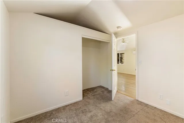 an empty room with closet