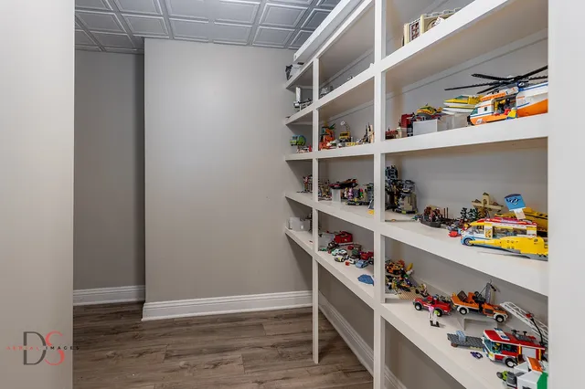 a room with storage and utility