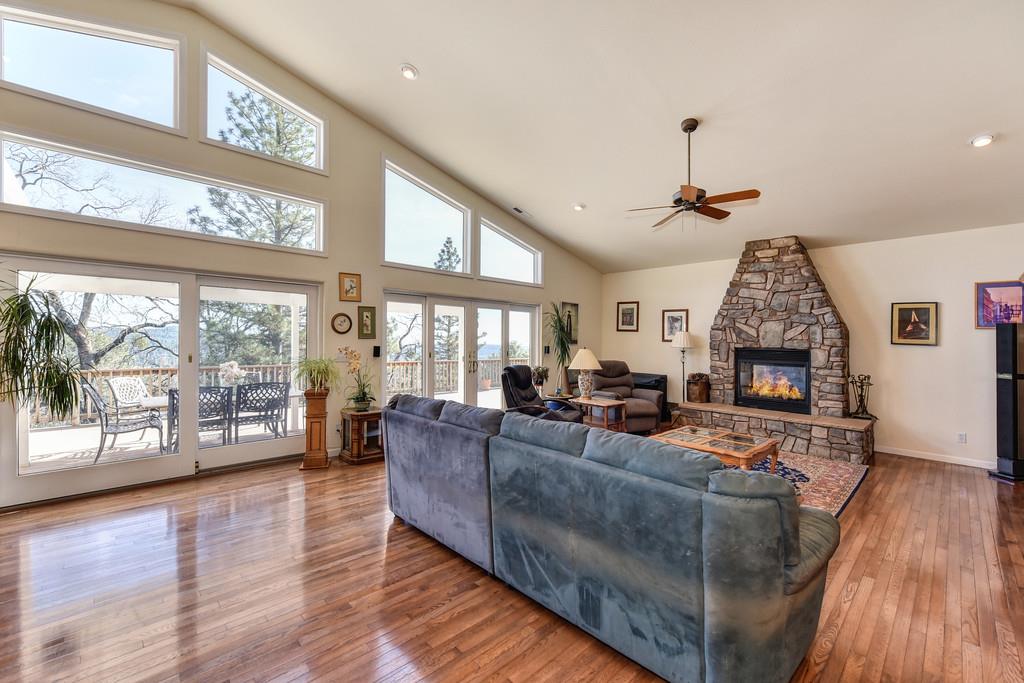 24200 Golden Ridge Drive Volcano, CA 95689 - Photo 8 of 59 a living room with furniture and a fireplace