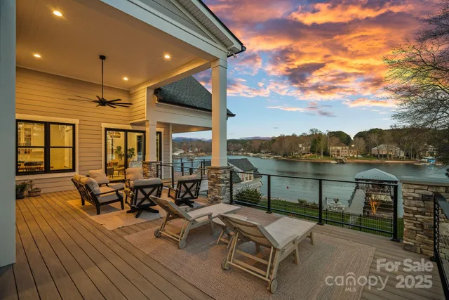 a view of a patio with a bed