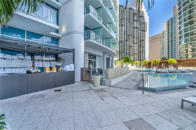 a outdoor living space with furniture