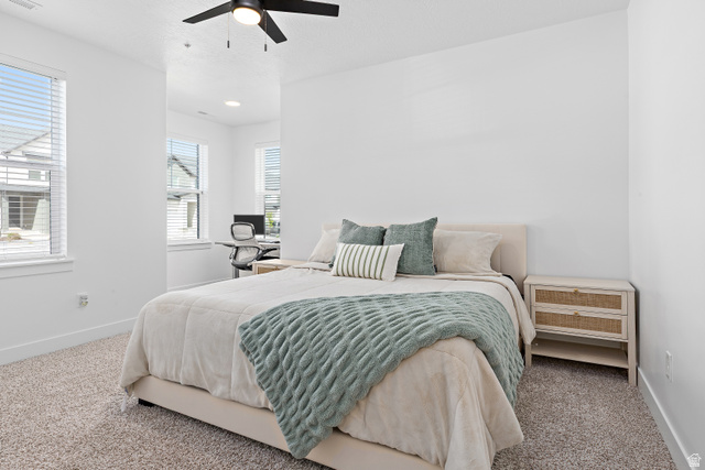 4735 Alder Drive, Unit F101 Mapleton, UT 84664 - Photo 13 of 30 Bedroom with carpet floors and a ceiling fan