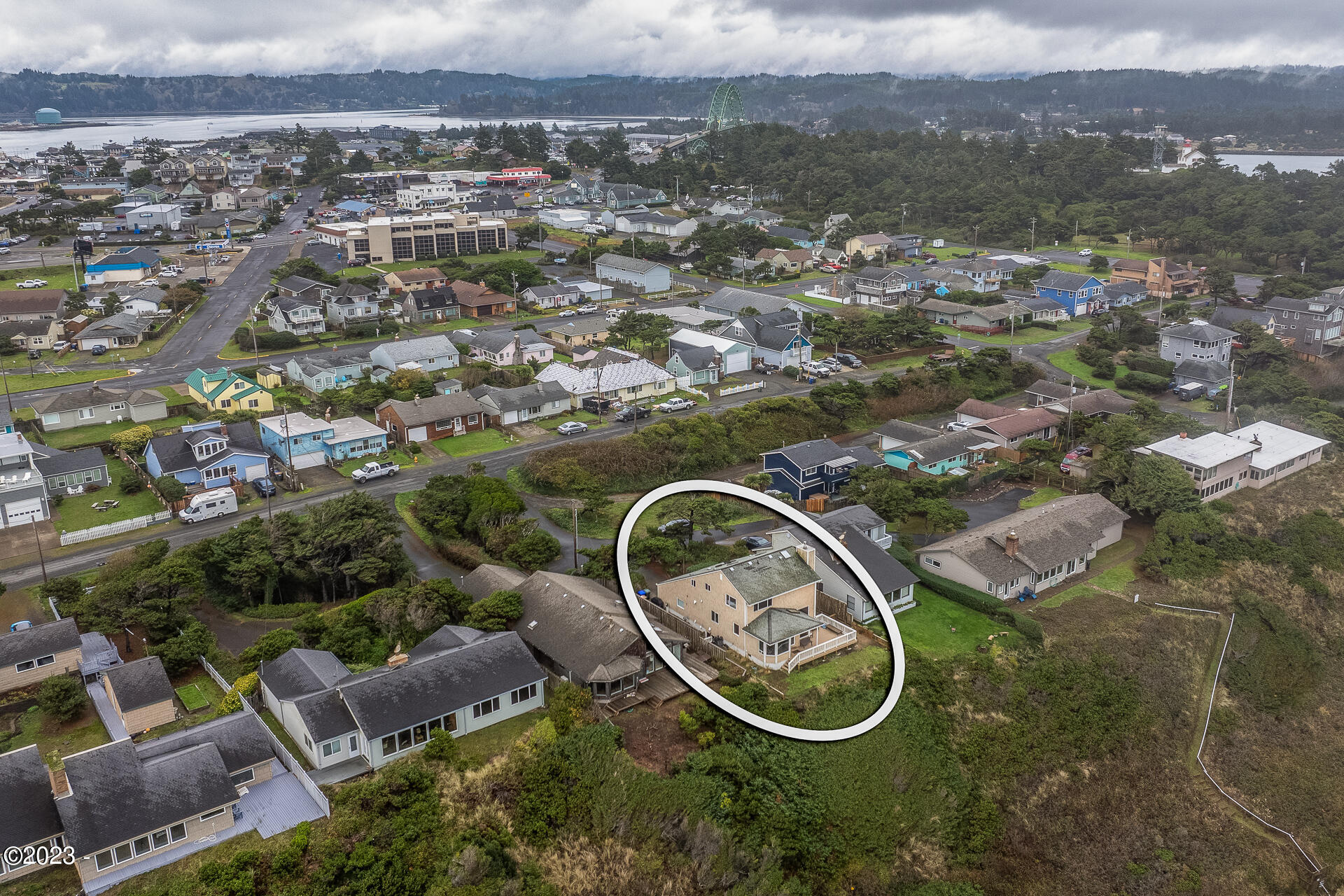 970 Southwest Mark Street Newport, OR 97365 - Photo 57 of 63 Home in relation to Yaquina Bay