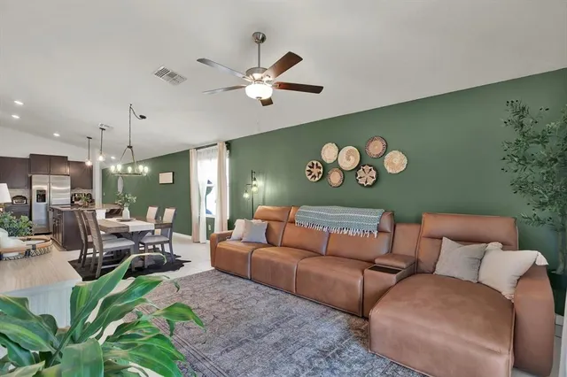 a living room with furniture