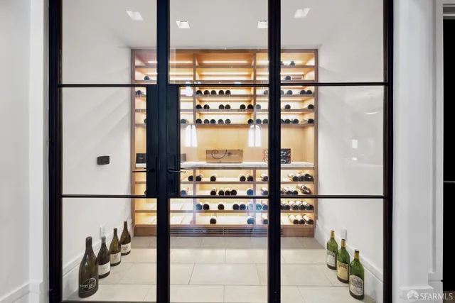 a balcony with furniture