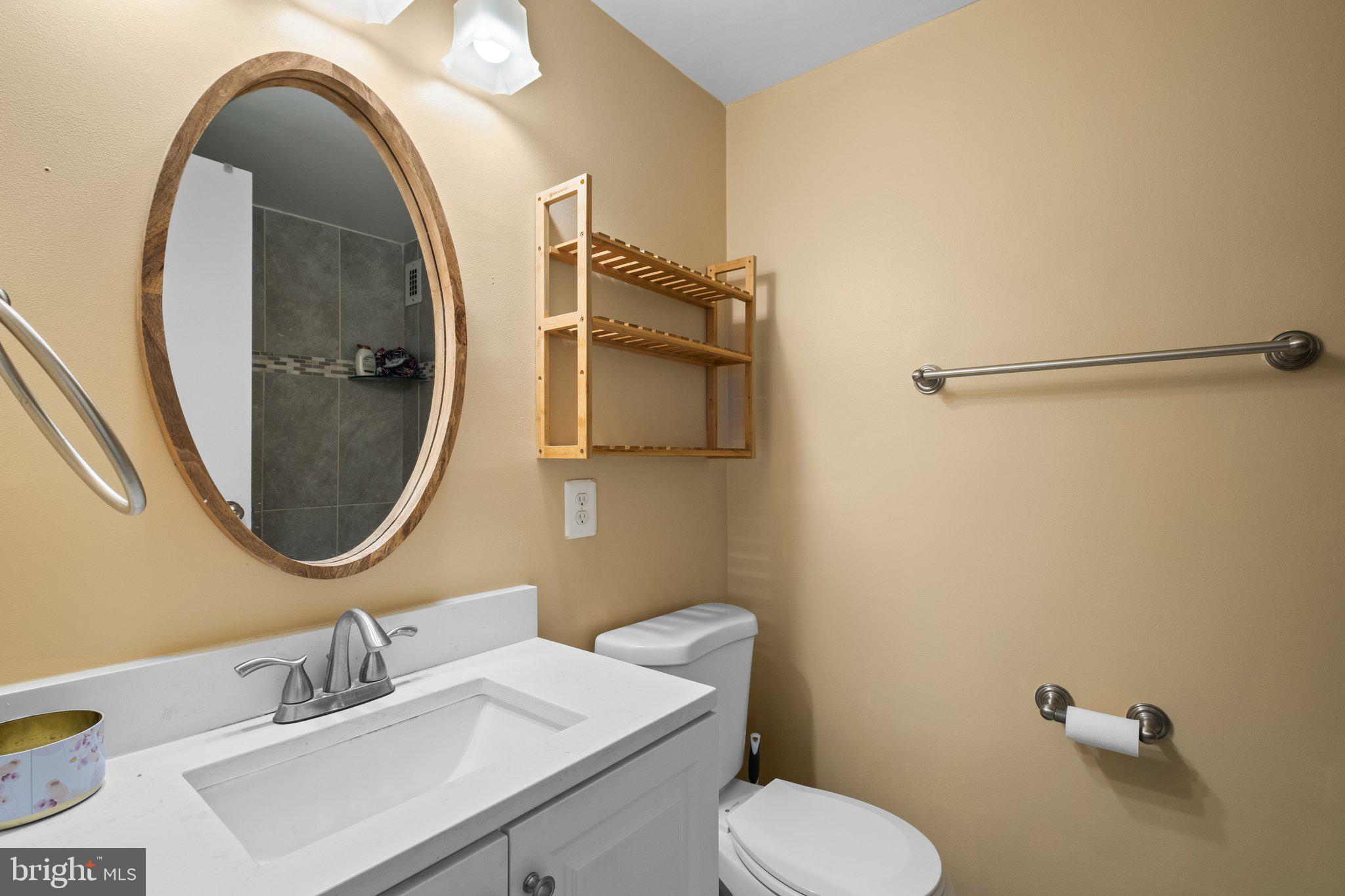 1900 Lyttonsville Road, Unit 1016 Silver Spring, MD 20910 - Photo 16 of 30 a bathroom with a sink mirror vanity and toilet