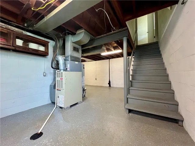 a view of room with racks on the wall