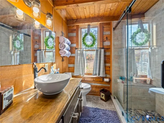 a view of a lake and sunset